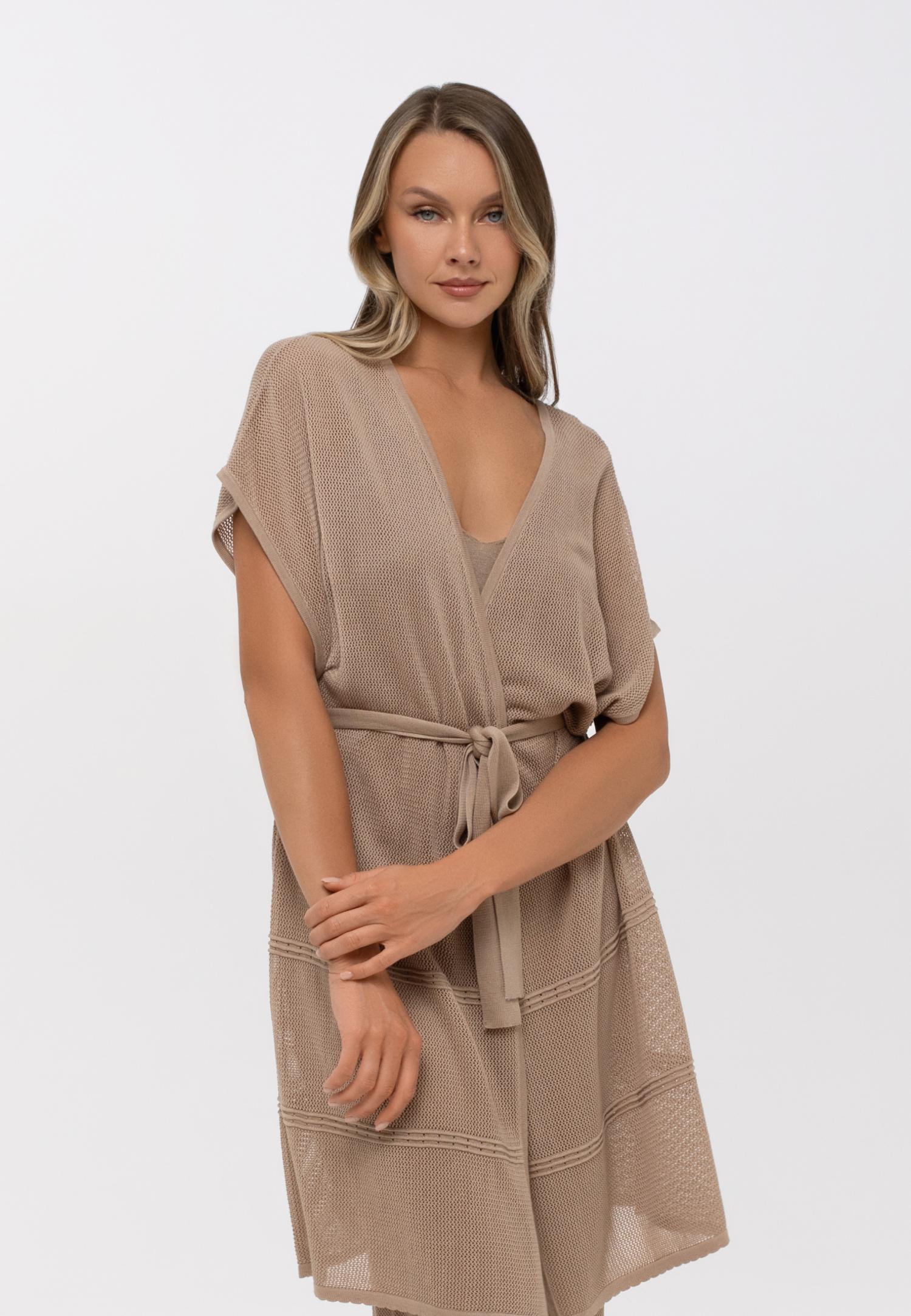 Летний кардиган на поясе S25-00LS0422 Marc & André