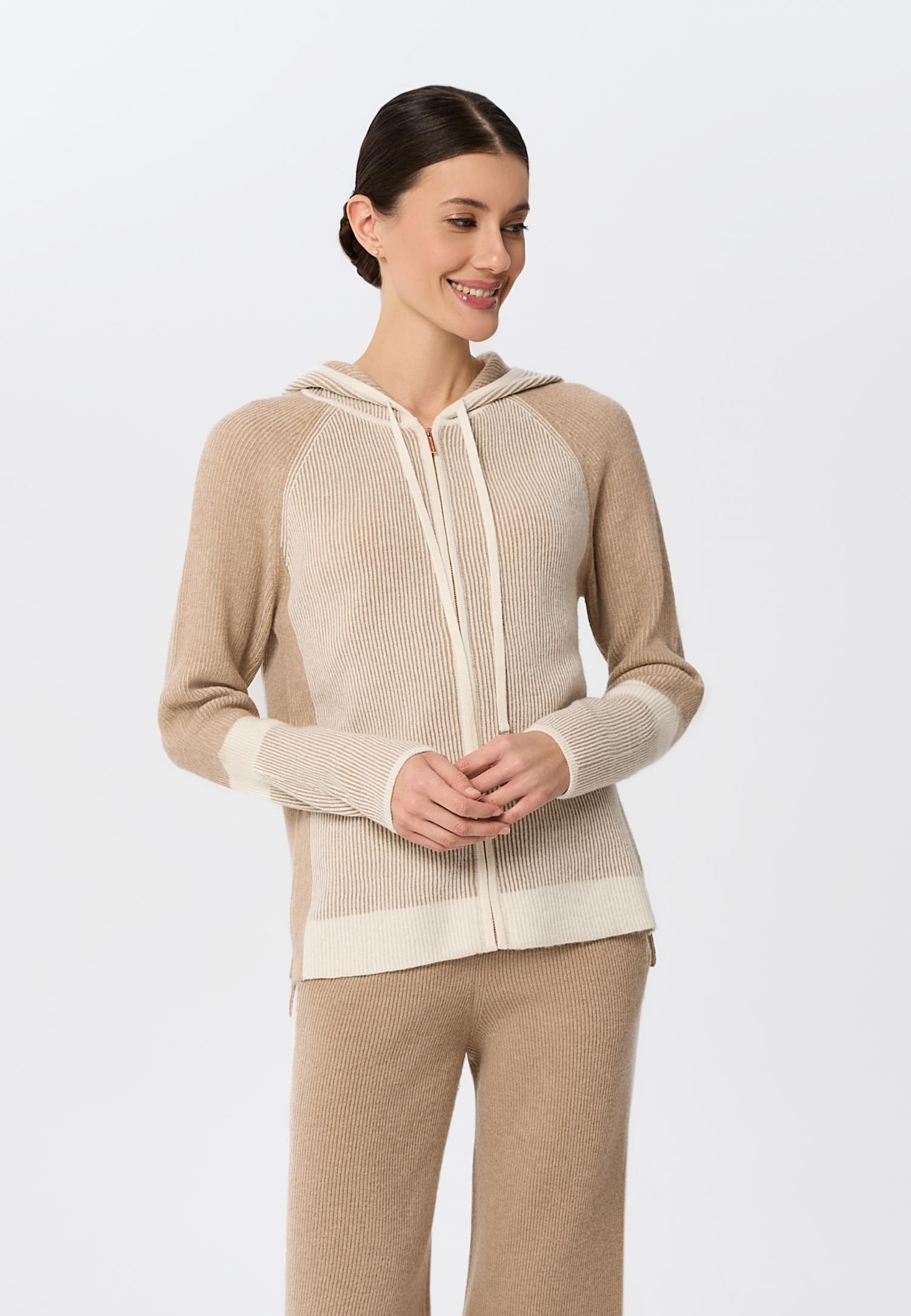 Кашемировый джемпер на молнии с капюшоном W25-00CH0814 Marc & André