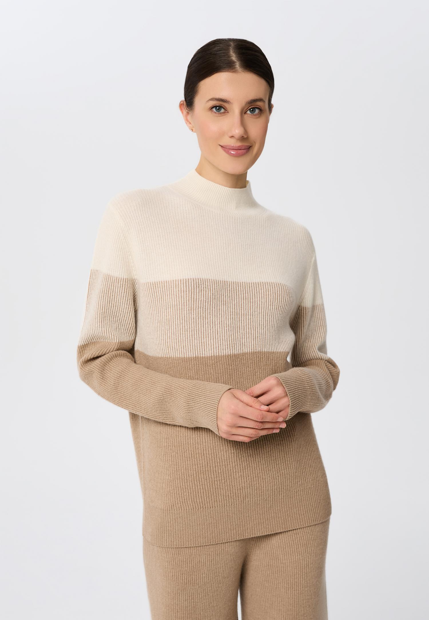 Кашемировый свитер из трикотажа в рубчик W25-00CH0818 Marc & André